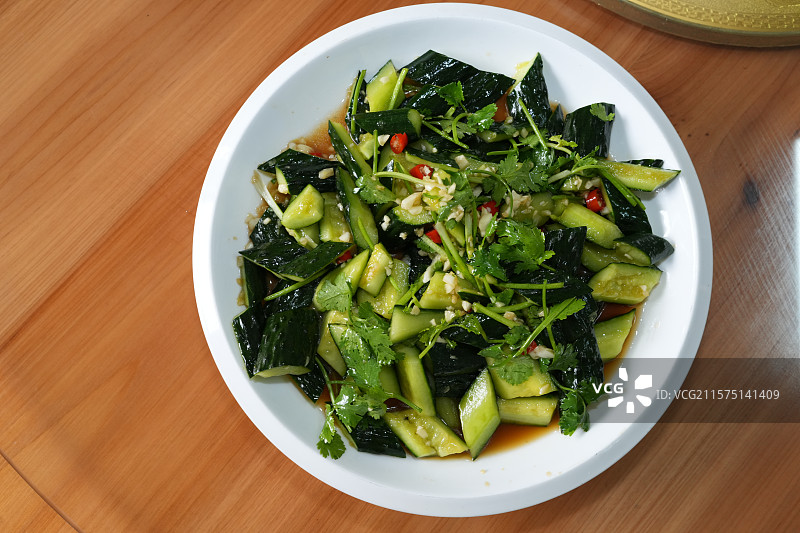 一盘炒黄瓜图片素材