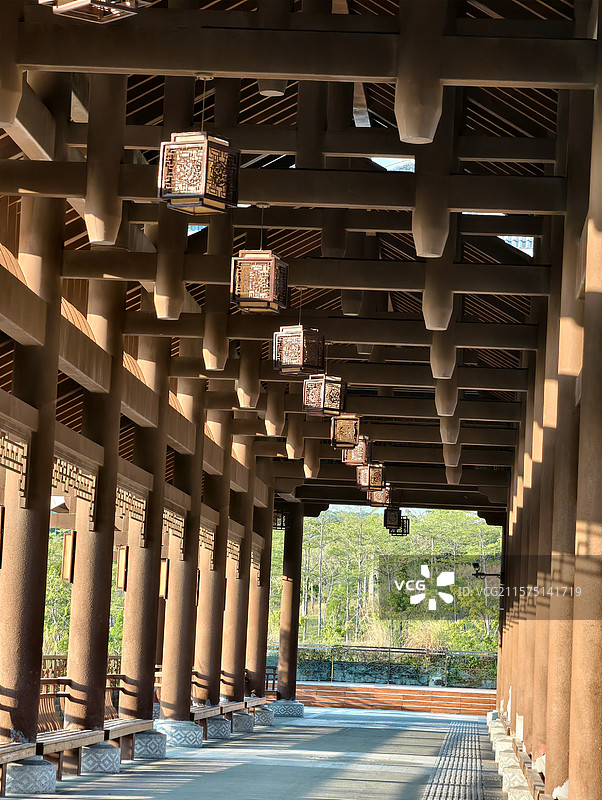 风雨桥一角图片素材