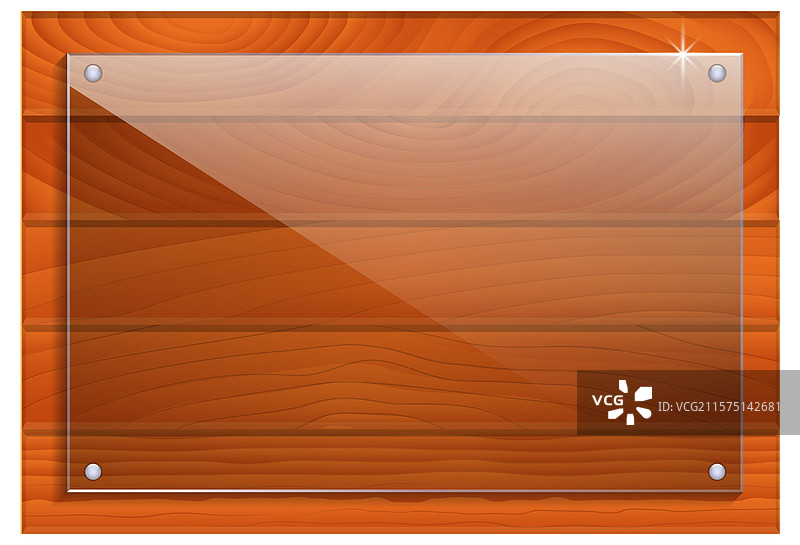 木质背景上的玻璃奖牌 EPS图片素材