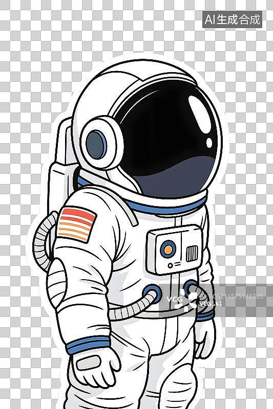【AI数字艺术】卡通宇航员宇航服插画免扣元素图片素材