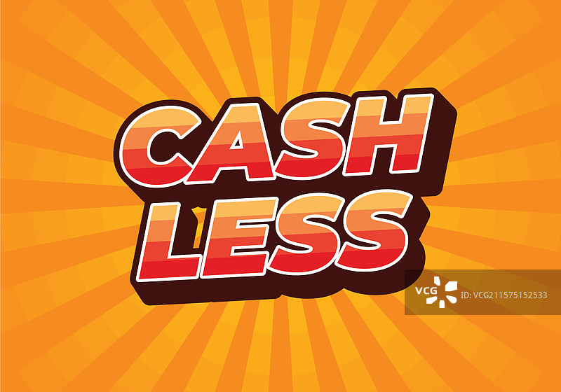 3D风格的无现金文字效果，色彩丰富图片素材