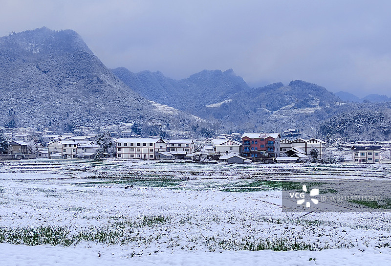 贵州省遵义市城市雪景图片素材