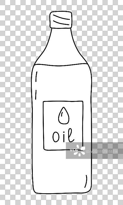 透明瓶中的植物烹饪油图片素材