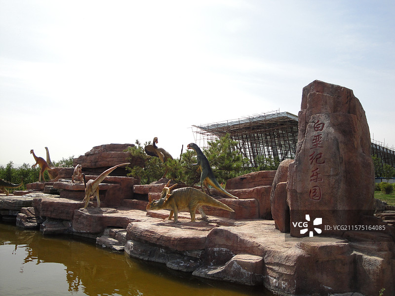 朝阳低质公园旧照图片素材