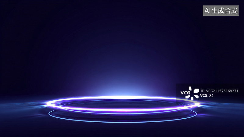【AI数字艺术】紫色光环科技背景图片素材