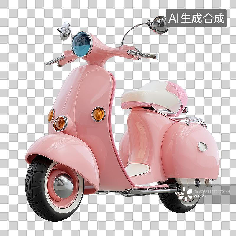 【AI数字艺术】可爱的粉色电动车图片素材
