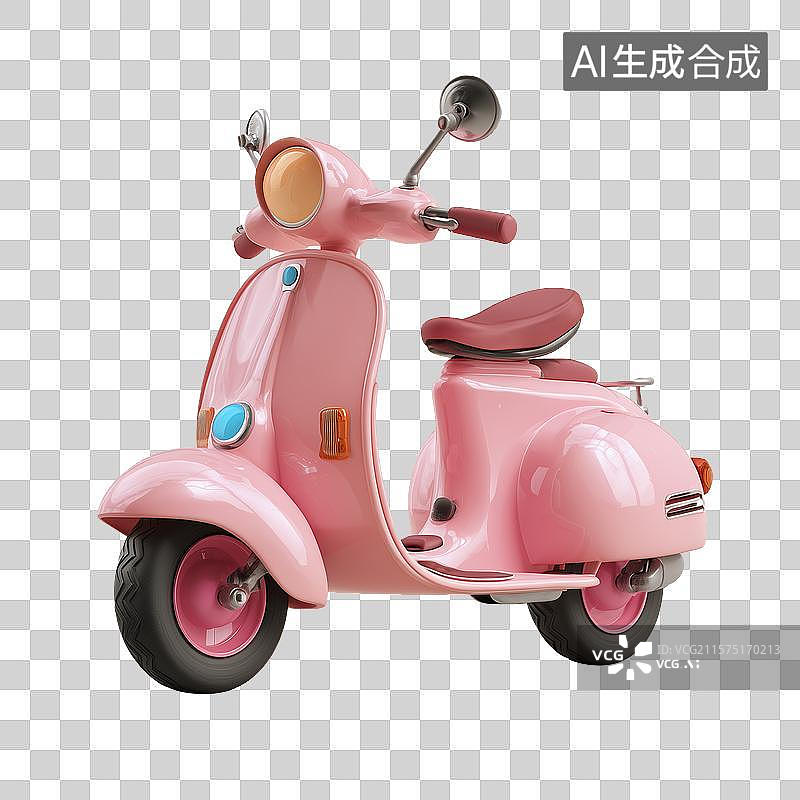 【AI数字艺术】可爱的粉色电动车图片素材