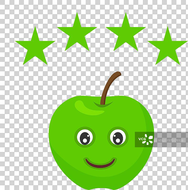 带有可爱苹果的客户体验图标图片素材