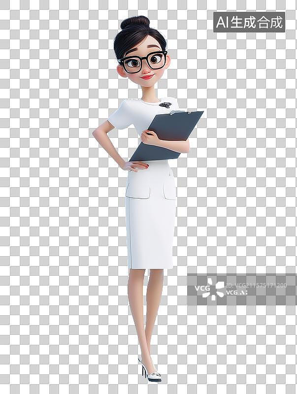 【AI数字艺术】卡通办公室女性图片素材