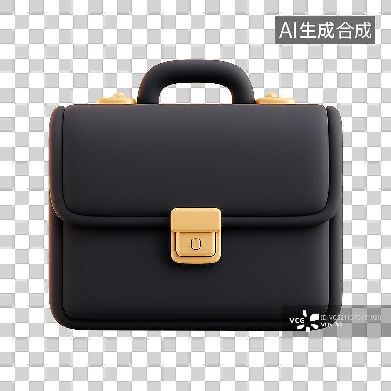 【AI数字艺术】3d黑色公文包图片素材