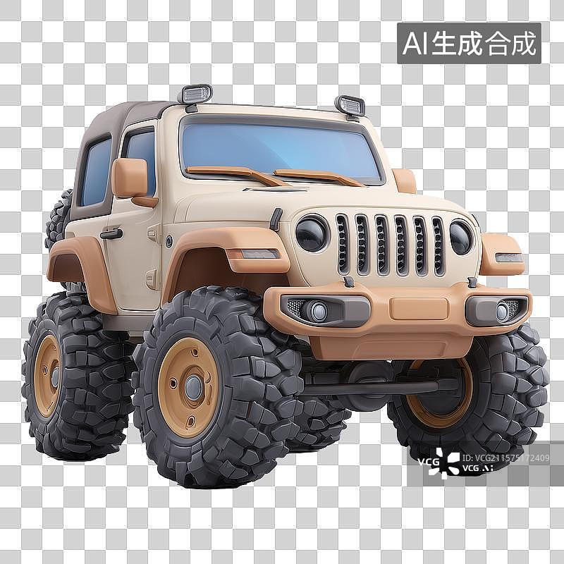 【AI数字艺术】可爱的3d越野车图片素材