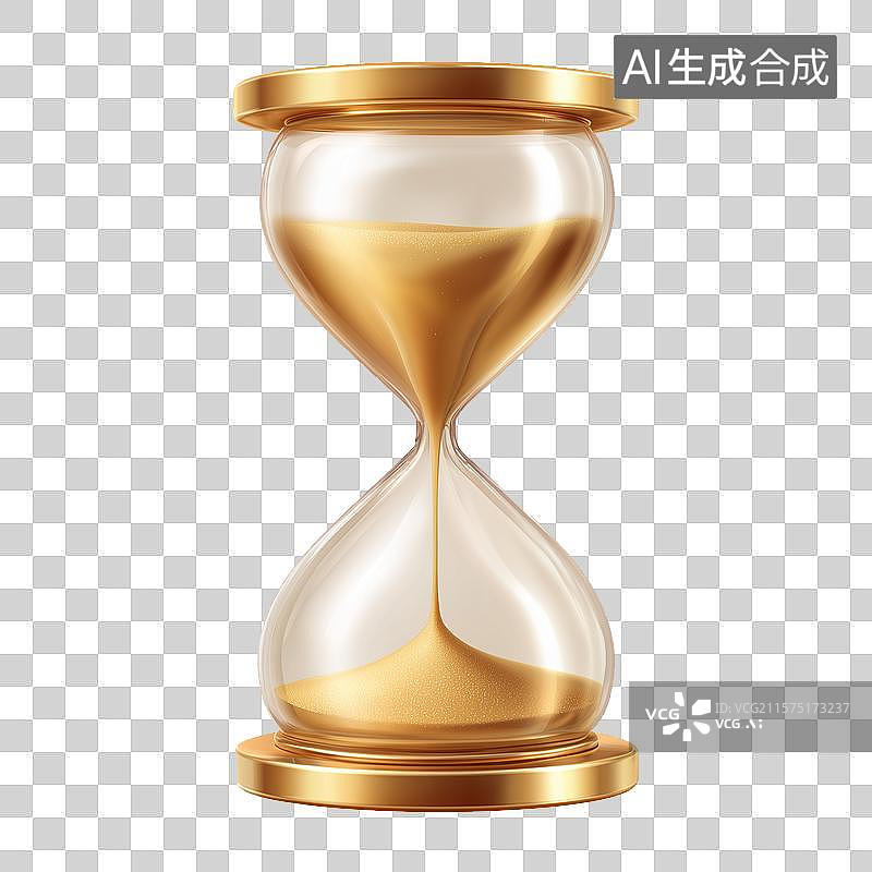 【AI数字艺术】金色沙漏图标图片素材