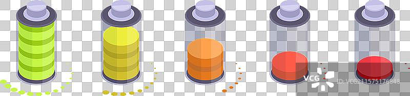 等距蓄电池充电过程图片素材