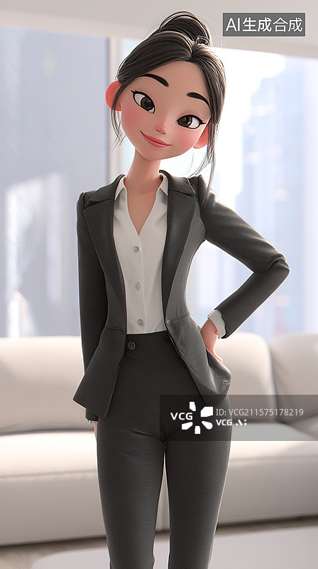 【AI数字艺术】卡通职业女性图片素材