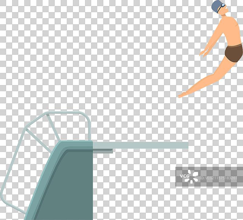 专业游泳运动员从跳板跳水图片素材