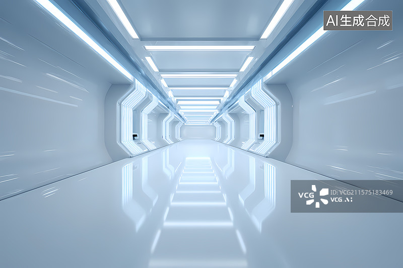 【AI数字艺术】未来感科技通道图片素材