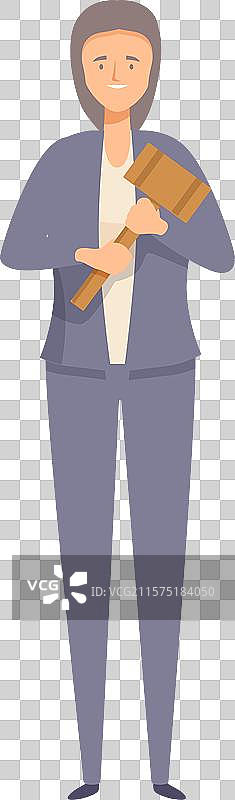 微笑着在拍卖会上举着槌子的女性拍卖师图片素材