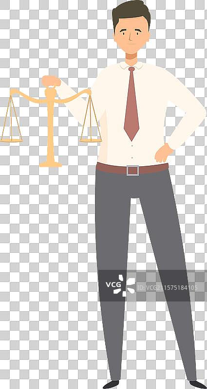 自豪地站着的律师手持公正天平图片素材
