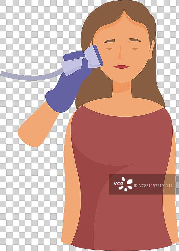 美容师正在使用一种特殊设备进行面部护理图片素材