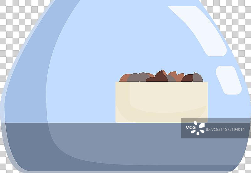 悬挂在玻璃水族箱上的全自动仓鼠喂食器图片素材