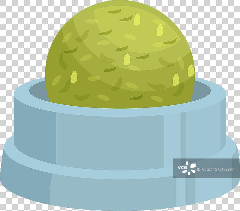 绿色芥末酱盛在圆形碗中图片素材