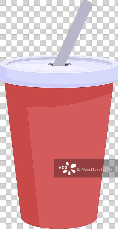 红色纸杯装着汽水，配有吸管图片素材
