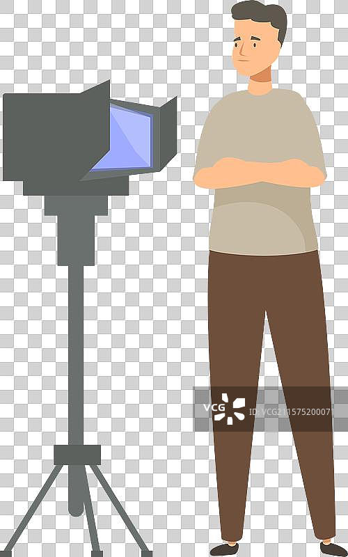 交叉双臂的摄像师图片素材