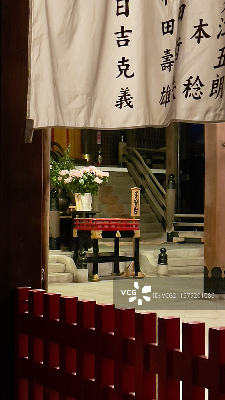 福冈栉田神社夜晚图片素材