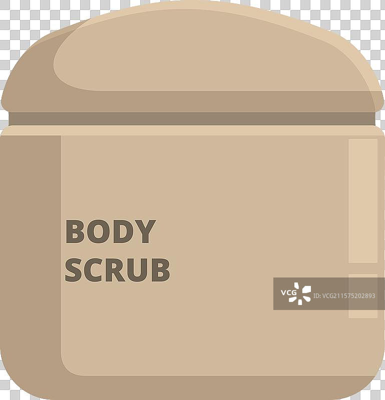 带棕色盖子的身体磨砂膏罐，用于皮肤护理图片素材