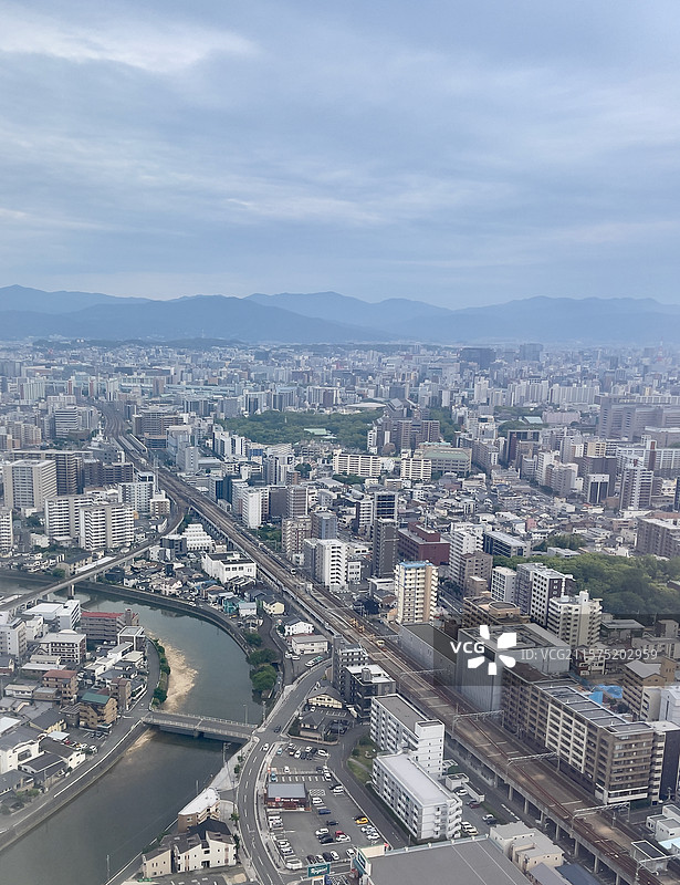 俯瞰福冈城市图片素材