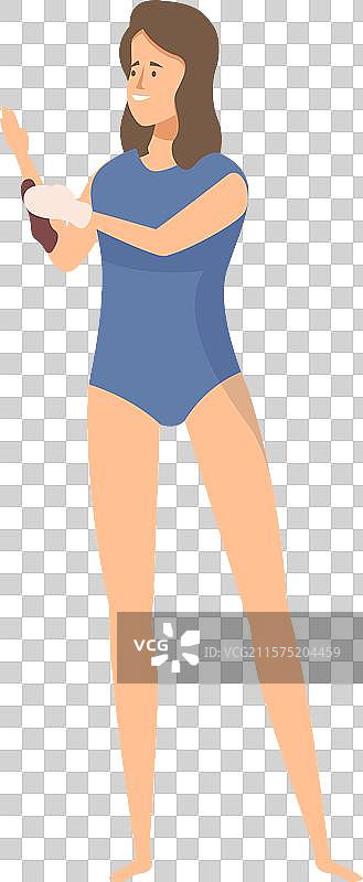 年轻女体操运动员正在为训练做准备图片素材