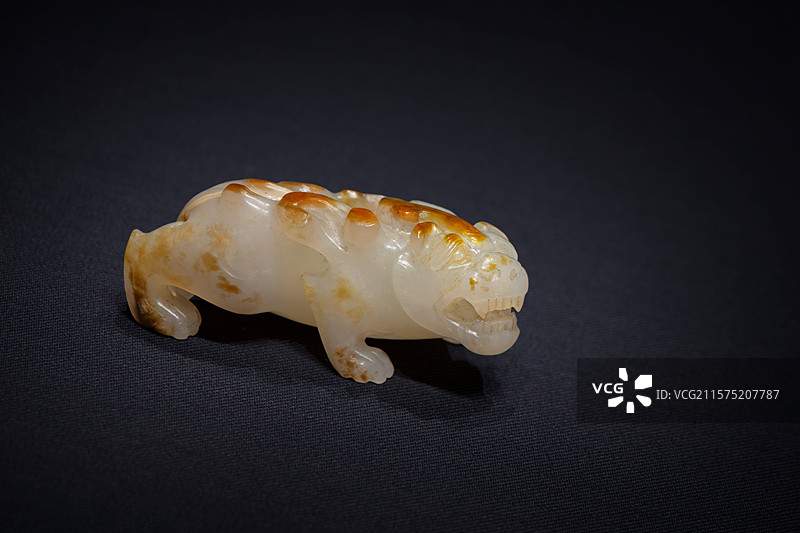 国家一级文物，渭陵六器，玉辟邪，西汉，汉元帝渭陵建筑遗址出土，咸阳博物院藏图片素材