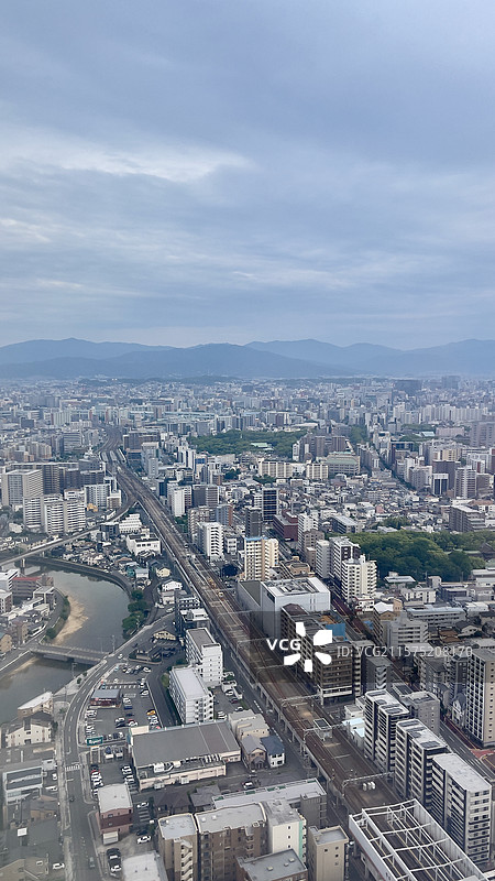 俯瞰福冈城市图片素材