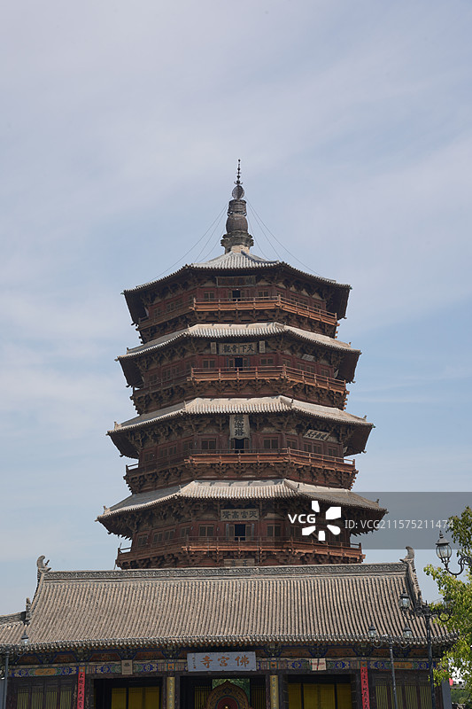 山西朔州应县木塔佛宫寺释迦塔图片素材