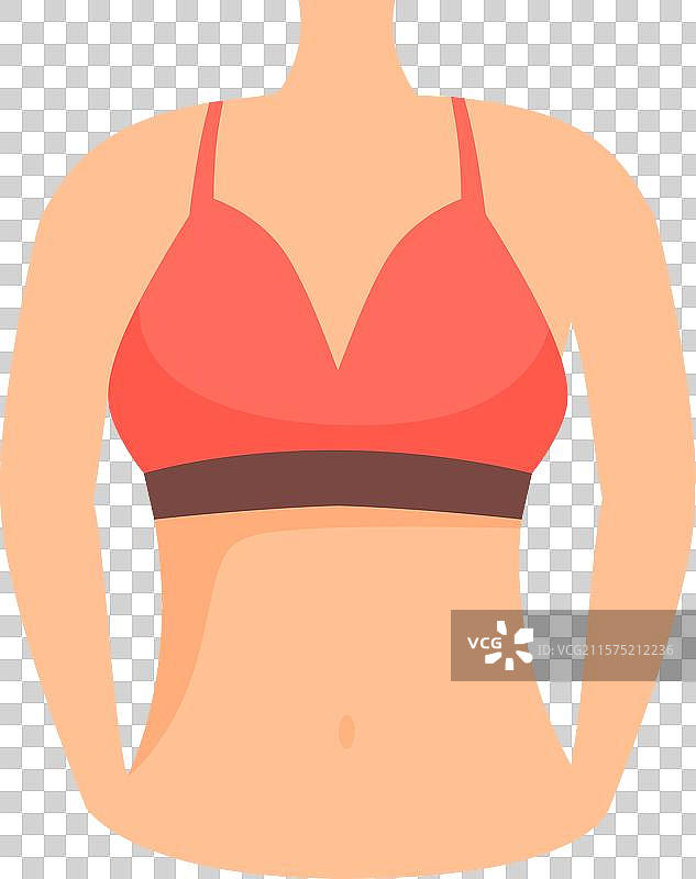 穿着运动胸罩的女性上半身健身图标图片素材