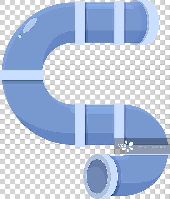 蓝色水管连接成字母S形状图片素材