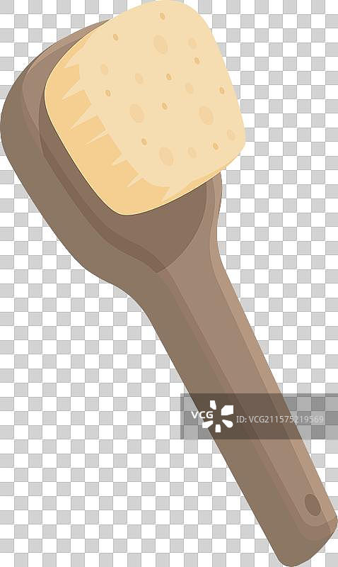 木制浴刷用于清洁和去角质图片素材