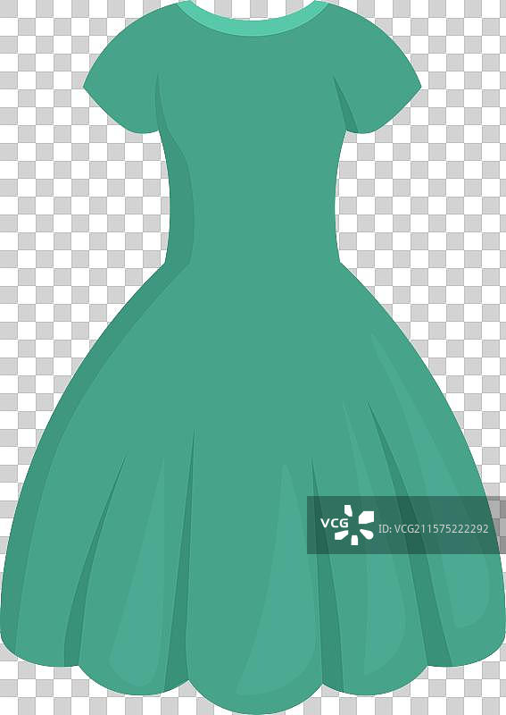 优雅飘逸的绿色连衣裙时尚展示图片素材