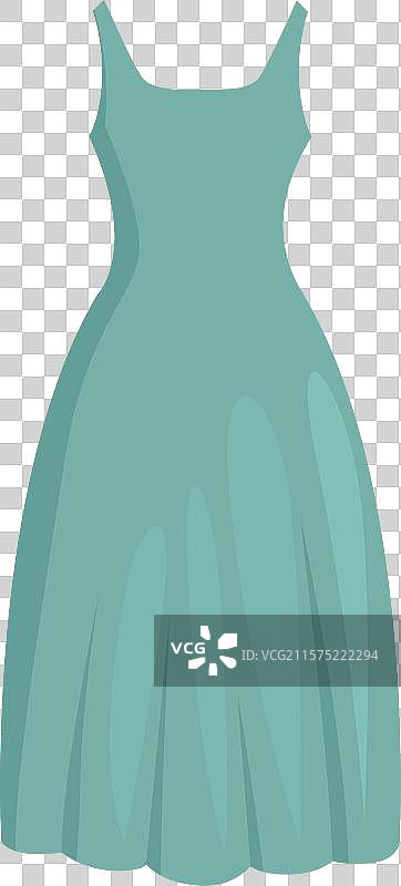 优雅的长绿色裙子在风中飘动图片素材