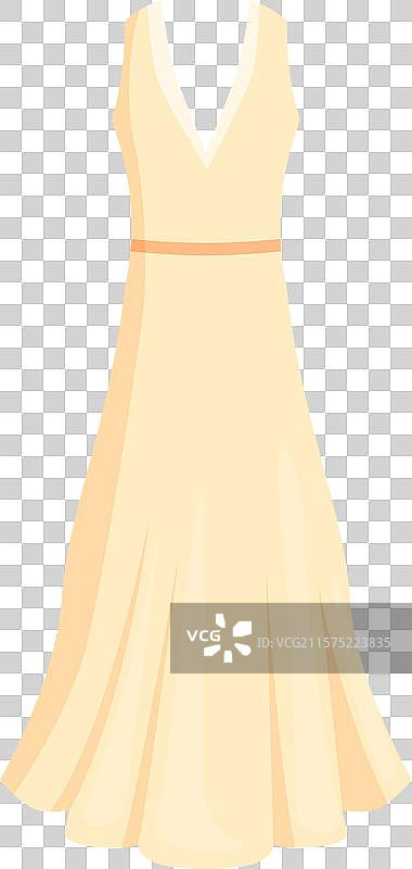 优雅飘逸的长黄色裙子，适合特殊场合图片素材