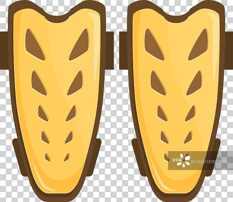 一对黄色足球护腿板，提供保护图片素材