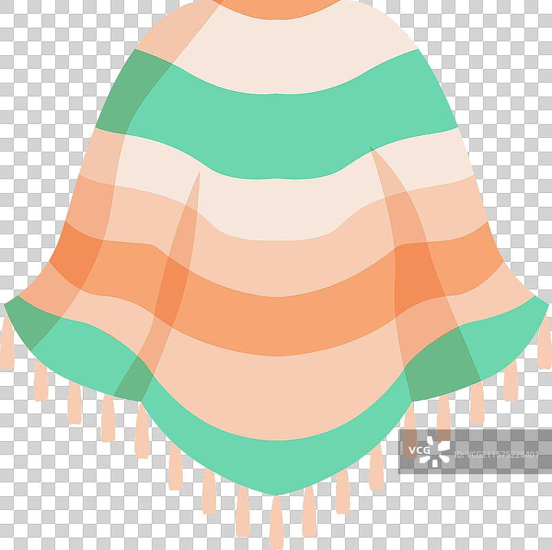 传统的墨西哥披肩，带有彩色条纹图片素材