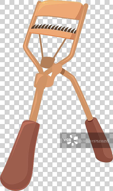 金色睫毛夹静置在白色背景上图片素材