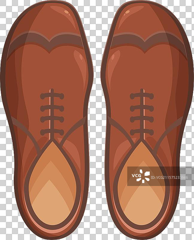 一双时尚的棕色皮鞋静静地站着图片素材