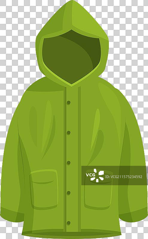 绿色雨衣保护免受寒冷和雨水的侵袭图片素材