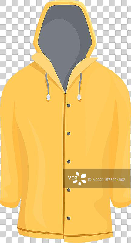 白色背景上的黄色雨衣防雨图片素材