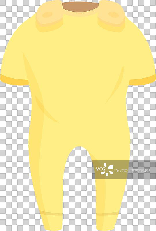 适合寒冷天气的黄色长袖婴儿连体衣图片素材