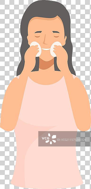 年轻女性用化妆棉清洁面部图片素材
