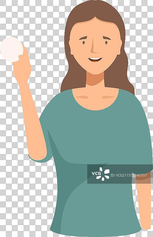 快乐的女性手持棉垫进行护肤图片素材