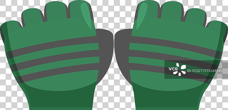 一双绿色的开放式指头健身手套图片素材